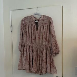 All Saints Pink Floral Mini Dress